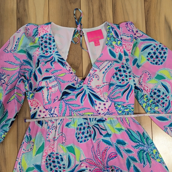 EUC! Lilly Pulitzer Rease Maxi Dress Lilac Rose Chica Ticas Size 4 - Picture 6 of 15